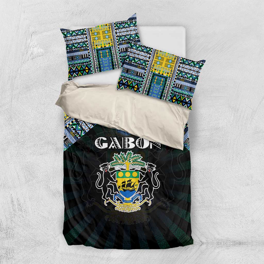 Gabon Roots Bedding Set African Pride in Fingerprint and Tribal Colors