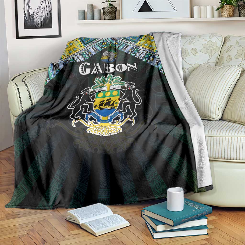 Gabon Roots Blanket African Pride in Fingerprint and Tribal Colors