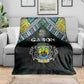 Gabon Roots Blanket African Pride in Fingerprint and Tribal Colors