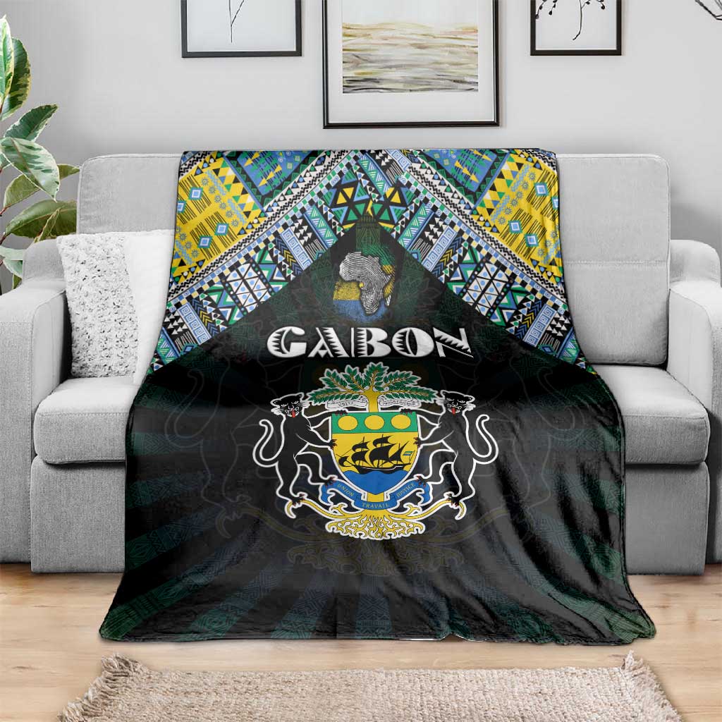 Gabon Roots Blanket African Pride in Fingerprint and Tribal Colors