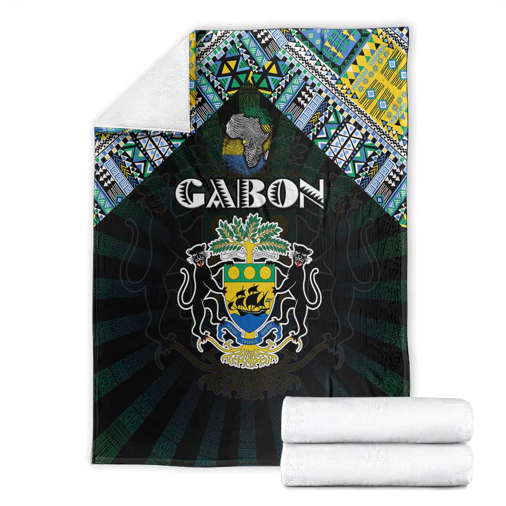 Gabon Roots Blanket African Pride in Fingerprint and Tribal Colors