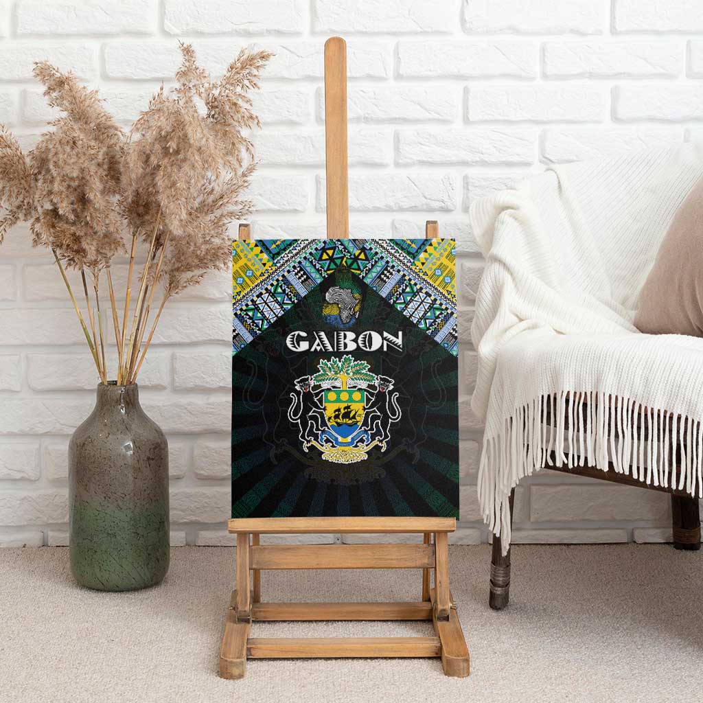 Gabon Roots Canvas Wall Art African Pride in Fingerprint and Tribal Colors