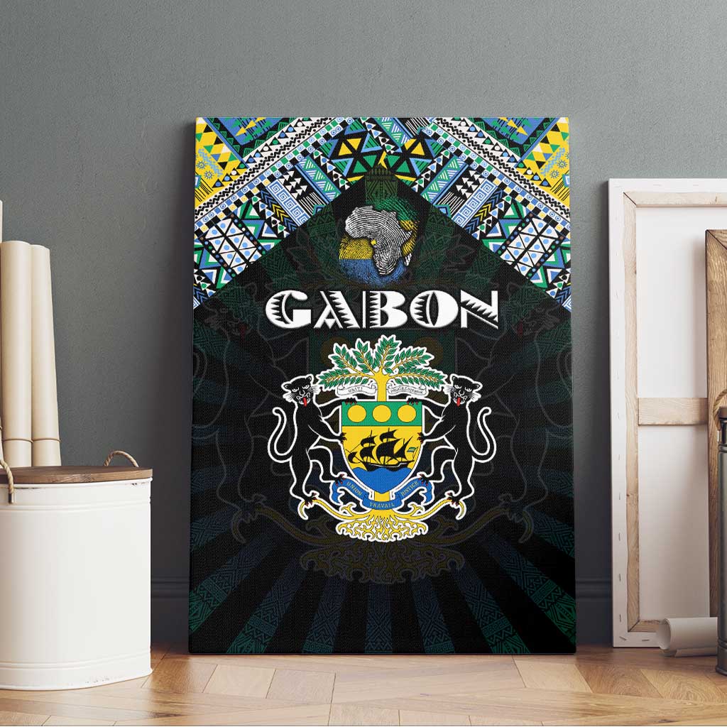 Gabon Roots Canvas Wall Art African Pride in Fingerprint and Tribal Colors