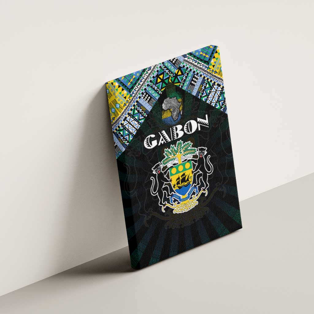 Gabon Roots Canvas Wall Art African Pride in Fingerprint and Tribal Colors