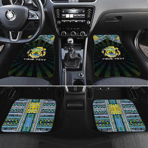 Gabon Roots Car Mats African Pride in Fingerprint and Tribal Colors
