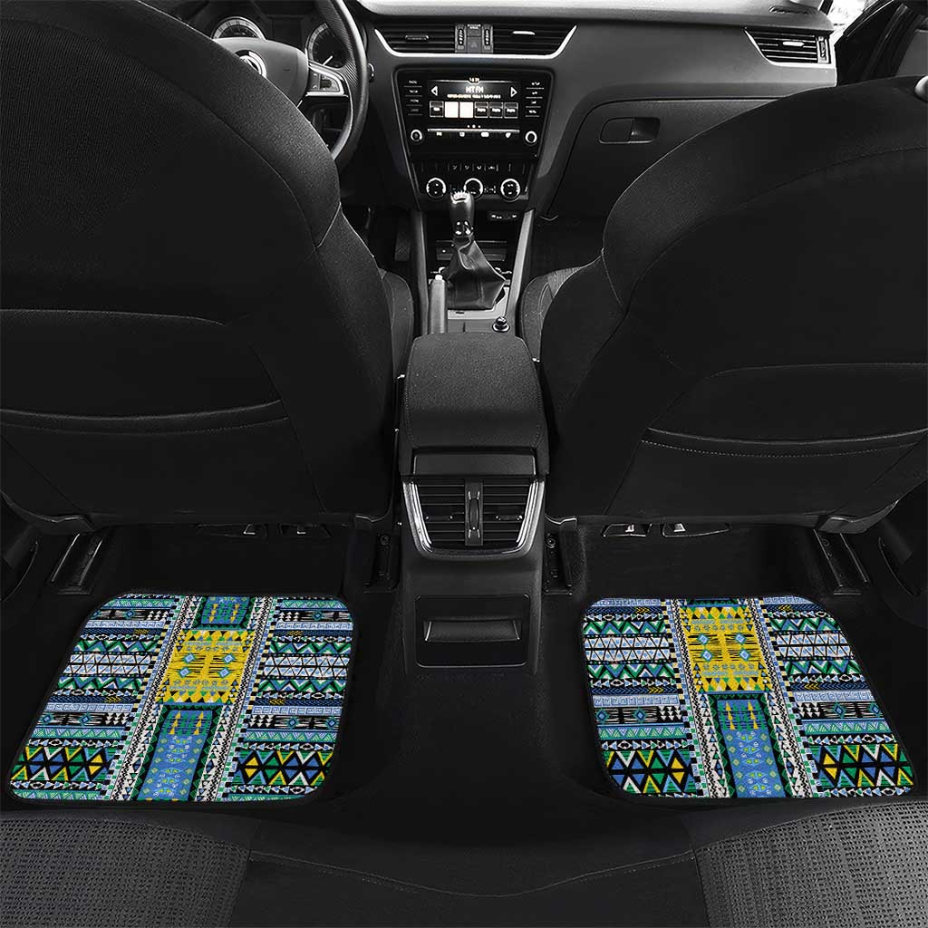 Gabon Roots Car Mats African Pride in Fingerprint and Tribal Colors