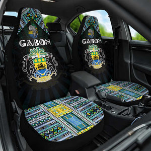 Gabon Roots Car Seat Cover African Pride in Fingerprint and Tribal Colors