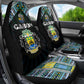 Gabon Roots Car Seat Cover African Pride in Fingerprint and Tribal Colors