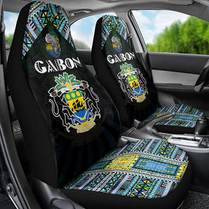 Gabon Roots Car Seat Cover African Pride in Fingerprint and Tribal Colors