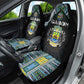 Gabon Roots Car Seat Cover African Pride in Fingerprint and Tribal Colors