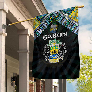 Gabon Roots Garden Flag African Pride in Fingerprint and Tribal Colors
