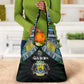 Gabon Roots Grocery Bag African Pride in Fingerprint and Tribal Colors