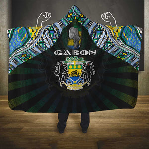 Gabon Roots Hooded Blanket African Pride in Fingerprint and Tribal Colors