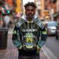 Personalized Gabon Roots Hoodie African Pride in Fingerprint and Tribal Colors
