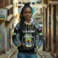 Personalized Gabon Roots Hoodie African Pride in Fingerprint and Tribal Colors