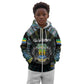 Personalized Gabon Roots Kid Hoodie African Pride in Fingerprint and Tribal Colors