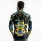 Personalized Gabon Roots Long Sleeve Polo Shirt African Pride in Fingerprint and Tribal Colors