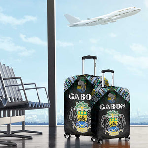 Gabon Roots Luggage Cover African Pride in Fingerprint and Tribal Colors