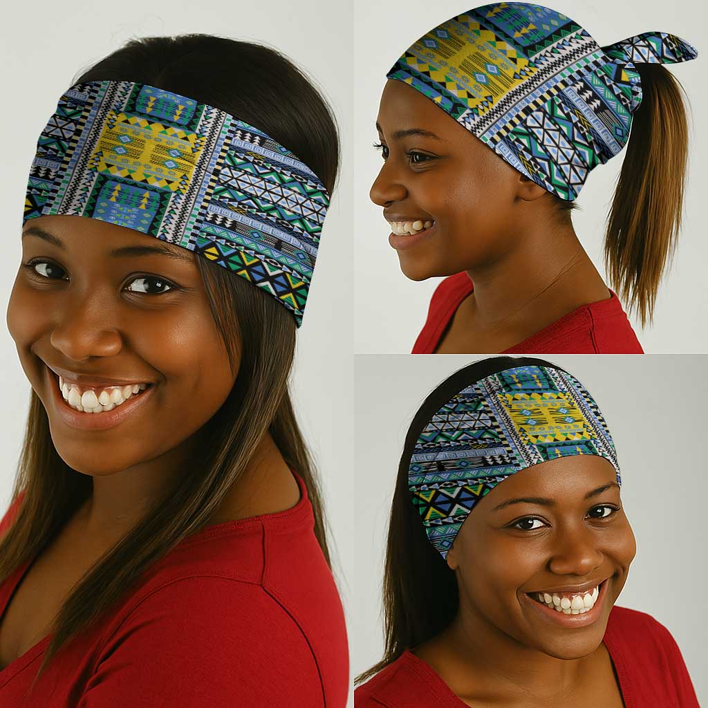 Gabon Roots Neck Gaiter African Pride in Fingerprint and Tribal Colors - African Pride