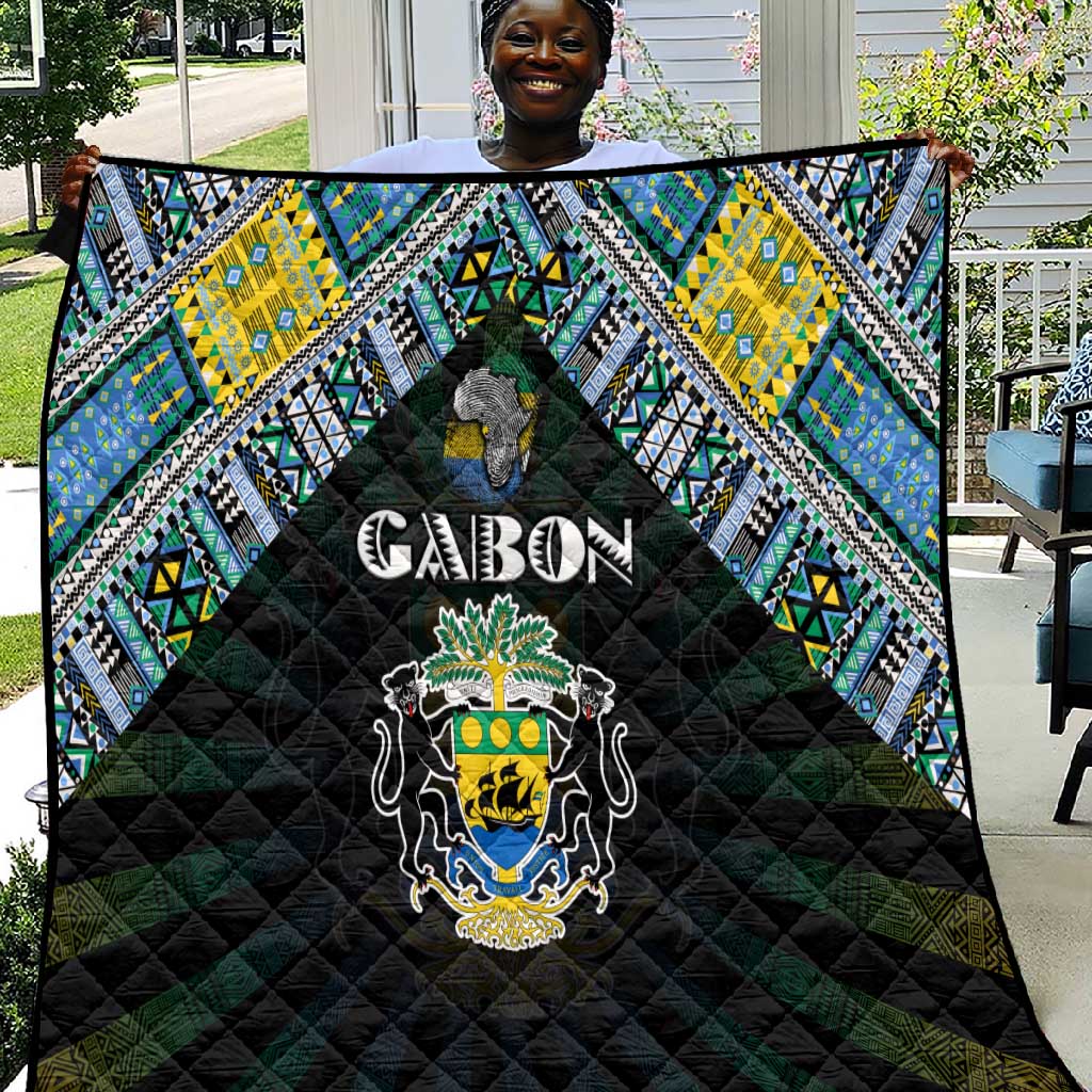 Gabon Roots Quilt African Pride in Fingerprint and Tribal Colors