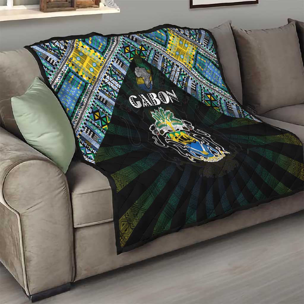 Gabon Roots Quilt African Pride in Fingerprint and Tribal Colors
