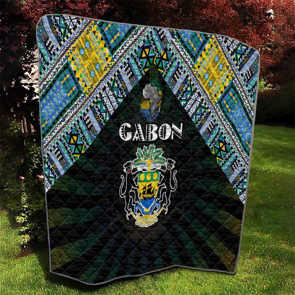 Gabon Roots Quilt African Pride in Fingerprint and Tribal Colors