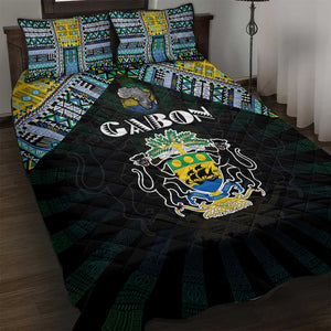 Gabon Roots Quilt Bed Set African Pride in Fingerprint and Tribal Colors