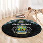 Gabon Roots Round Carpet African Pride in Fingerprint and Tribal Colors