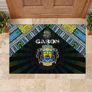 Gabon Roots Rubber Doormat African Pride in Fingerprint and Tribal Colors