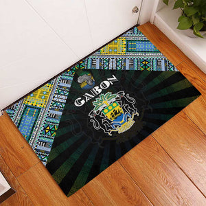 Gabon Roots Rubber Doormat African Pride in Fingerprint and Tribal Colors