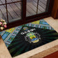 Gabon Roots Rubber Doormat African Pride in Fingerprint and Tribal Colors