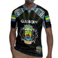 Personalized Gabon Roots Rugby Jersey African Pride in Fingerprint and Tribal Colors