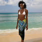 Gabon Roots Sarong African Pride in Fingerprint and Tribal Colors