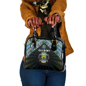 Gabon Roots Shoulder Handbag African Pride in Fingerprint and Tribal Colors