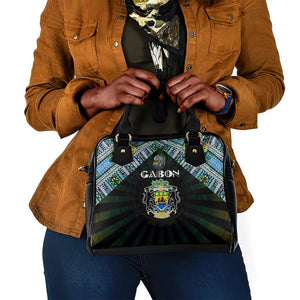 Gabon Roots Shoulder Handbag African Pride in Fingerprint and Tribal Colors
