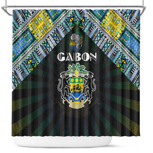 Gabon Roots Shower Curtain African Pride in Fingerprint and Tribal Colors