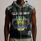 Personalized Gabon Roots Sleeveless Zip Hoodie African Pride in Fingerprint and Tribal Colors - African Pride