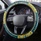 Gabon Roots Steering Wheel Cover African Pride in Fingerprint and Tribal Colors