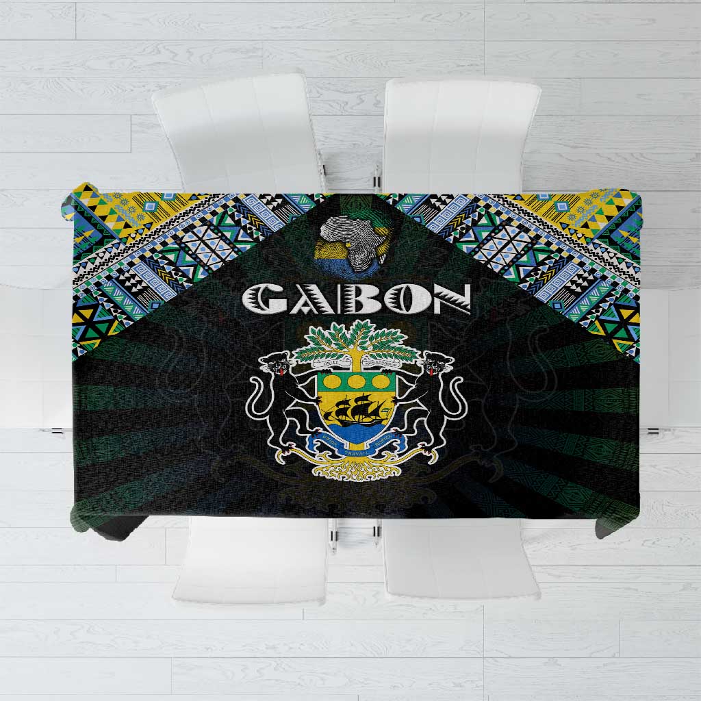 Gabon Roots Tablecloth African Pride in Fingerprint and Tribal Colors