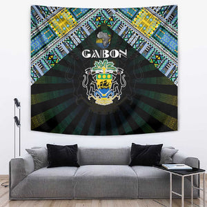 Gabon Roots Tapestry African Pride in Fingerprint and Tribal Colors