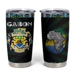 Gabon Roots Tumbler Cup African Pride in Fingerprint and Tribal Colors