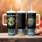 Gabon Roots Tumbler With Handle African Pride in Fingerprint and Tribal Colors