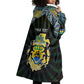 Personalized Gabon Roots Wearable Blanket Hoodie African Pride in Fingerprint and Tribal Colors