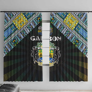 Gabon Roots Window Curtain African Pride in Fingerprint and Tribal Colors