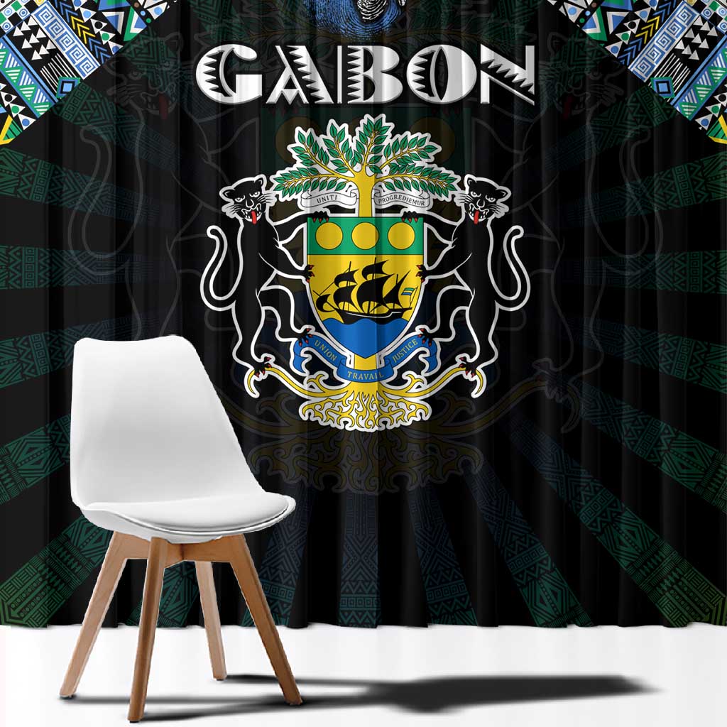 Gabon Roots Window Curtain African Pride in Fingerprint and Tribal Colors