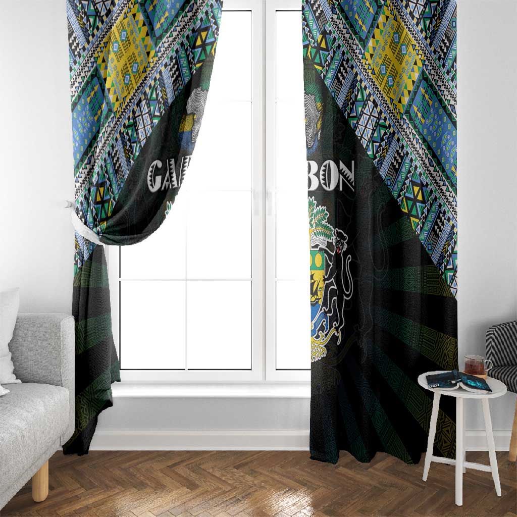 Gabon Roots Window Curtain African Pride in Fingerprint and Tribal Colors