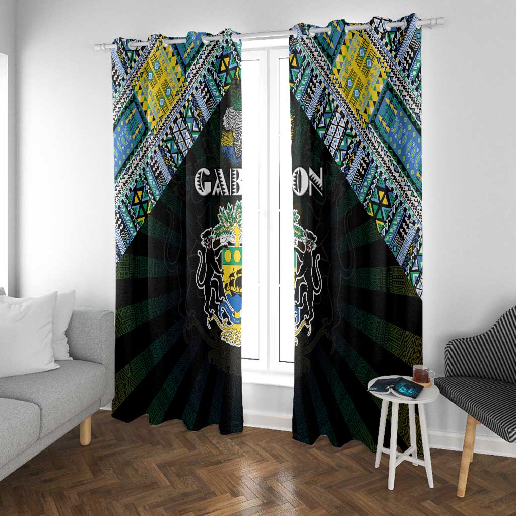 Gabon Roots Window Curtain African Pride in Fingerprint and Tribal Colors