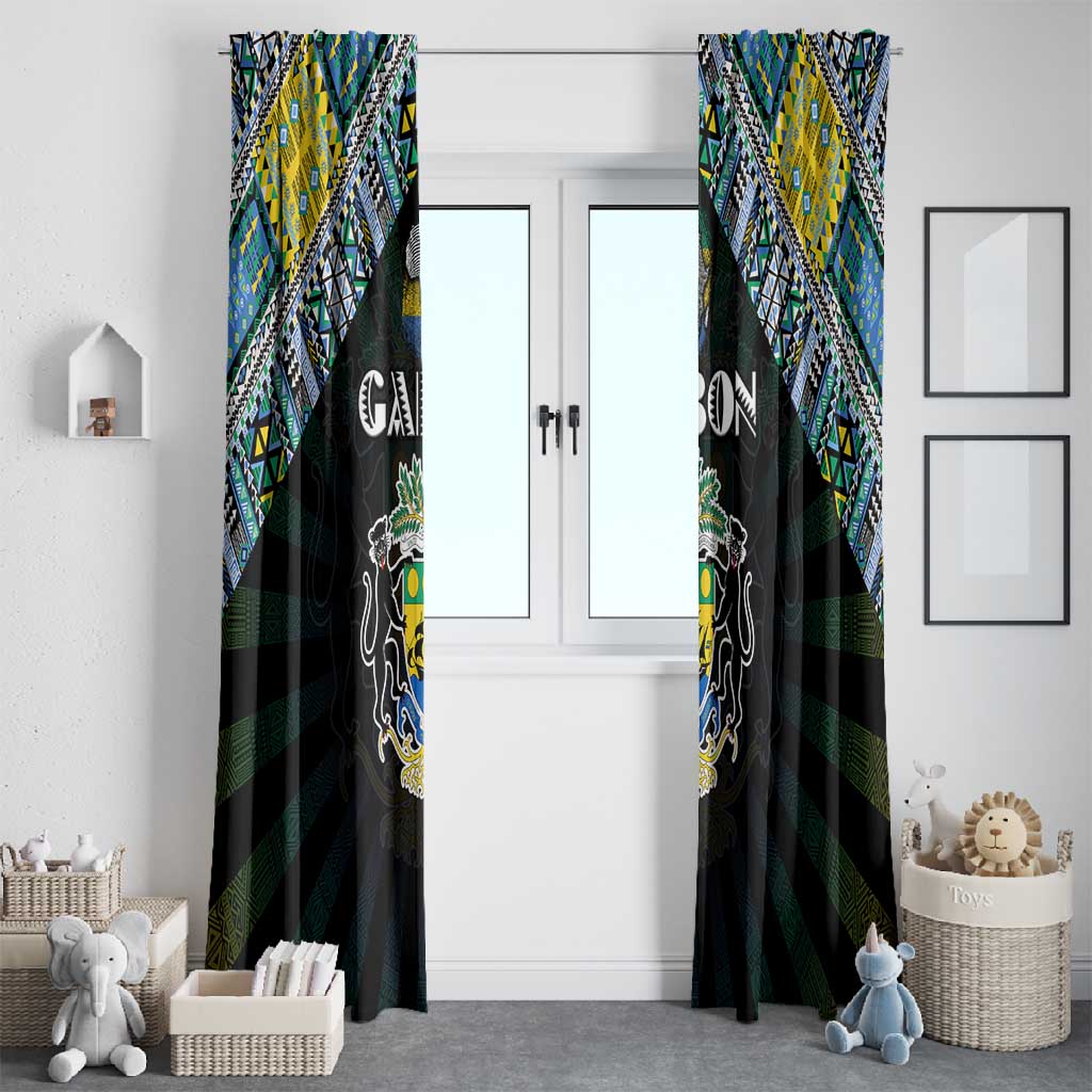 Gabon Roots Window Curtain African Pride in Fingerprint and Tribal Colors