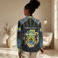 Personalized Gabon Roots Women Casual Shirt African Pride in Fingerprint and Tribal Colors
