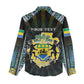 Personalized Gabon Roots Women Casual Shirt African Pride in Fingerprint and Tribal Colors